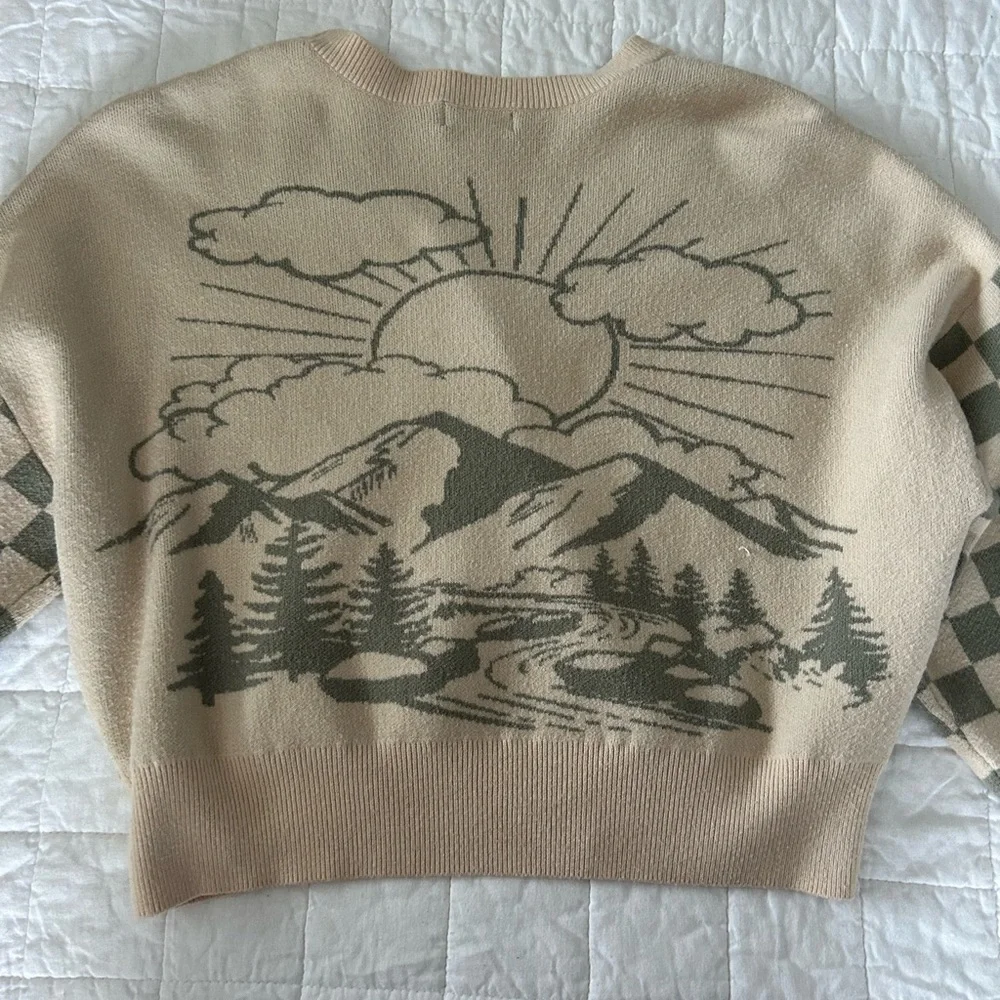 Philosophy Beige and Gray Checkered Cardigan - Picture 4 of 4